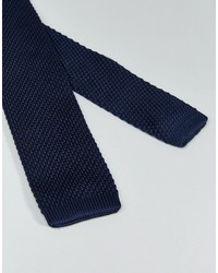 Мужской темно-синий вязаный галстук