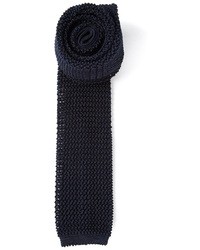 Мужской темно-синий вязаный галстук от Canali