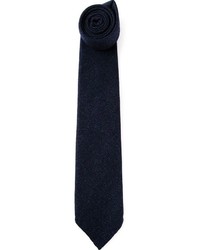 Мужской темно-синий вязаный галстук от Drakes