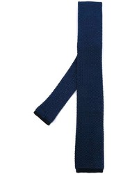 Мужской темно-синий вязаный галстук от Eleventy