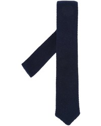 Мужской темно-синий вязаный галстук от Eleventy