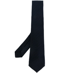 Мужской темно-синий вязаный галстук от Kiton