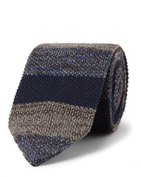 Мужской темно-синий вязаный галстук от Missoni