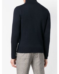 Мужской темно-синий вязаный кардиган от Zanone