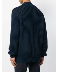 Мужской темно-синий вязаный кардиган от Common Wild