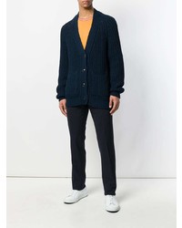 Мужской темно-синий вязаный кардиган от Common Wild