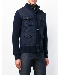 Мужской темно-синий вязаный кардиган от Jacob Cohen