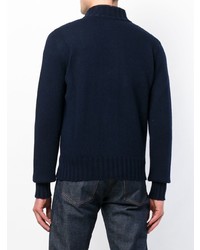 Мужской темно-синий вязаный кардиган от Jacob Cohen