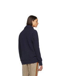 Мужской темно-синий вязаный кардиган от Gucci