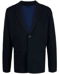 Мужской темно-синий вязаный пиджак от BOSS