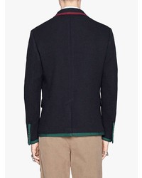 Мужской темно-синий вязаный пиджак от Gucci