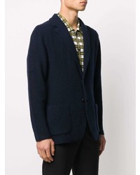 Мужской темно-синий вязаный пиджак от Lardini