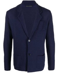 Мужской темно-синий вязаный пиджак от Daniele Alessandrini
