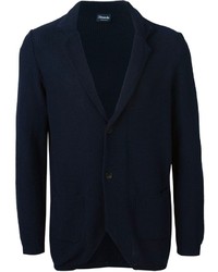 Мужской темно-синий вязаный пиджак от Drumohr