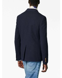 Мужской темно-синий вязаный пиджак от Gucci
