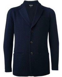 Мужской темно-синий вязаный пиджак от Giorgio Armani