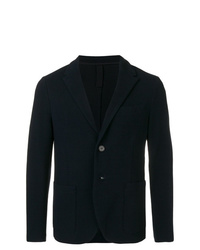 Мужской темно-синий вязаный пиджак от Harris Wharf London
