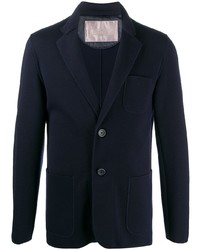 Мужской темно-синий вязаный пиджак от Herno
