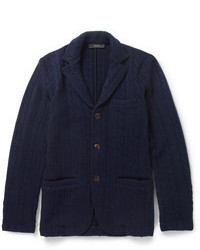 Мужской темно-синий вязаный пиджак от Incotex