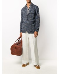 Мужской темно-синий вязаный пиджак от Missoni