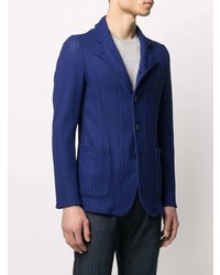 Мужской темно-синий вязаный пиджак от Emporio Armani