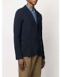 Мужской темно-синий вязаный пиджак от Aspesi