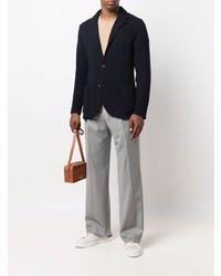 Мужской темно-синий вязаный пиджак от Lardini