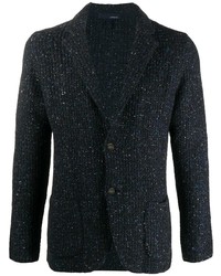 Мужской темно-синий вязаный пиджак от Lardini