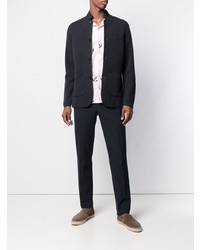 Мужской темно-синий вязаный пиджак от N.Peal