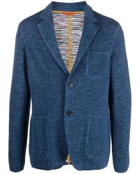Мужской темно-синий вязаный пиджак от Missoni