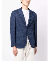 Мужской темно-синий вязаный пиджак от Corneliani