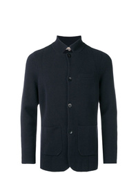 Мужской темно-синий вязаный пиджак от N.Peal