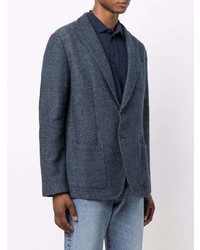 Мужской темно-синий вязаный пиджак от Etro