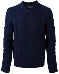 Темно-синий вязаный свитер