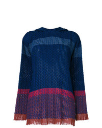 Женский темно-синий вязаный свитер в горизонтальную полоску от Stella McCartney