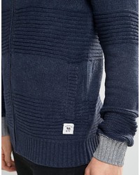 Мужской темно-синий вязаный свитер на молнии от Bellfield