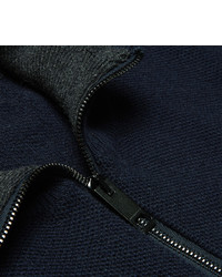 Мужской темно-синий вязаный свитер на молнии от Burberry