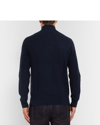 Мужской темно-синий вязаный свитер на молнии от Burberry
