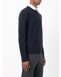 Мужской темно-синий вязаный свитер с круглым вырезом от Maison Margiela