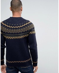 Мужской темно-синий вязаный свитер с круглым вырезом от Esprit