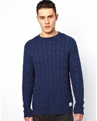 Мужской темно-синий вязаный свитер от A Question Of