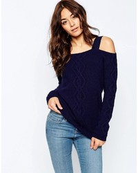 Женский темно-синий вязаный свитер от Asos