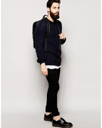 Мужской темно-синий вязаный свитер от Asos