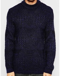Мужской темно-синий вязаный свитер от Asos