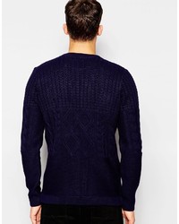 Мужской темно-синий вязаный свитер от Asos