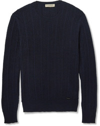 Мужской темно-синий вязаный свитер от Burberry