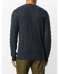 Мужской темно-синий вязаный свитер от Zanone