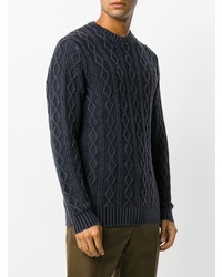 Мужской темно-синий вязаный свитер от Zanone
