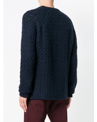 Мужской темно-синий вязаный свитер от Barena