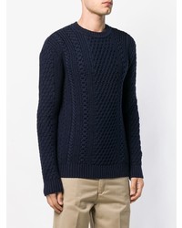 Мужской темно-синий вязаный свитер от Edwin